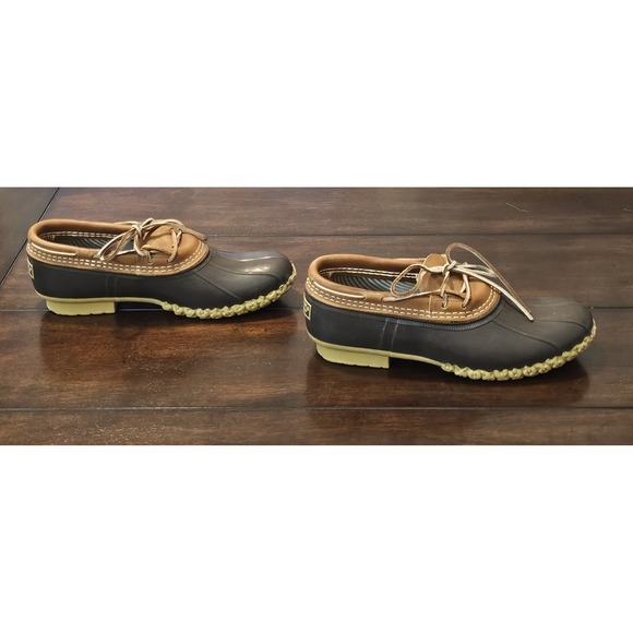 Vintage LL Bean Maine Men's Size 9 N Low Moc Duck Boot Shoes Made In USA Leather - Picture 1 of 8